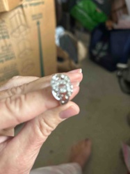 Silver-Toned Diamond/Simulated Diamond Cluster Ring