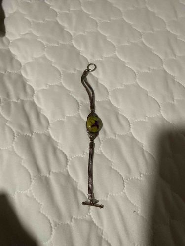 Southwestern-Style Sterling Silver and Turquoise Snake Chain Bracelet