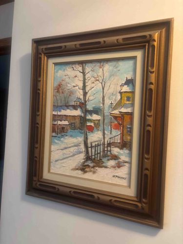 Original Winter Landscape Oil Painting by W. Pranke