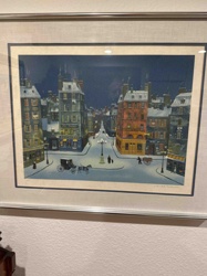 Framed Print: Snowy Parisian Street Scene
