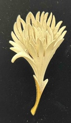 Vintage Enamel and Gold-Tone Flower Brooch