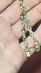 Emerald and Diamond Accent Gold Bracelet