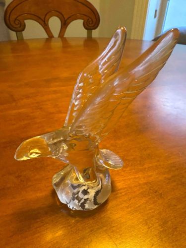 Solid Lead Crystal Eagle in Flight Figurine