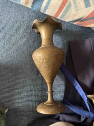 Etched Brass Bud Vase