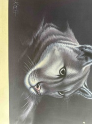 Grayscale Tabby Cat Art Print