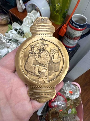 Brass Santa Claus Ornament/Plaque