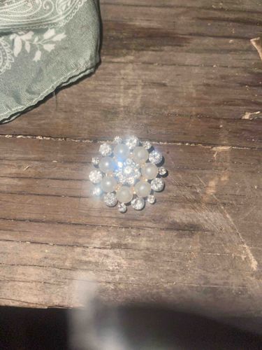 Vintage Circular Faux Pearl and Rhinestone Brooch