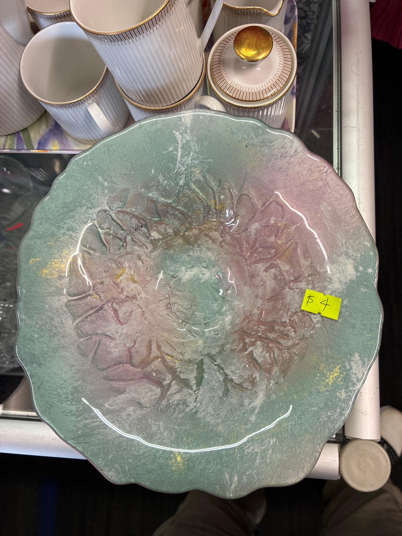 Artistic Textured Glass Decorative Plate