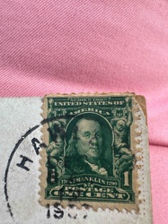 United States 1902 Series 1 Cent Benjamin Franklin Postage Stamp