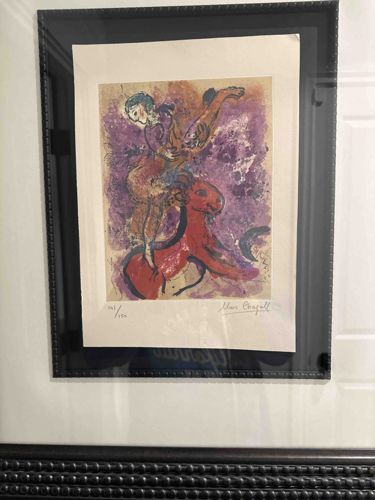 Marc Chagall Lithograph - 'Ecuyère au Cheval Rouge' (Acrobat on Red Horse)