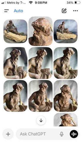 Classical Terracotta or Plaster Sculpture of a Bearded Figure