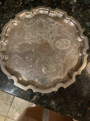 Ornate Silver-Plated Serving Tray