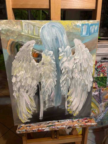 Original Angel Wings Painting by Dale Haessly