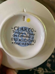 CLARCO Hand-Painted Spanish Ceramic Plate with 24K Gold