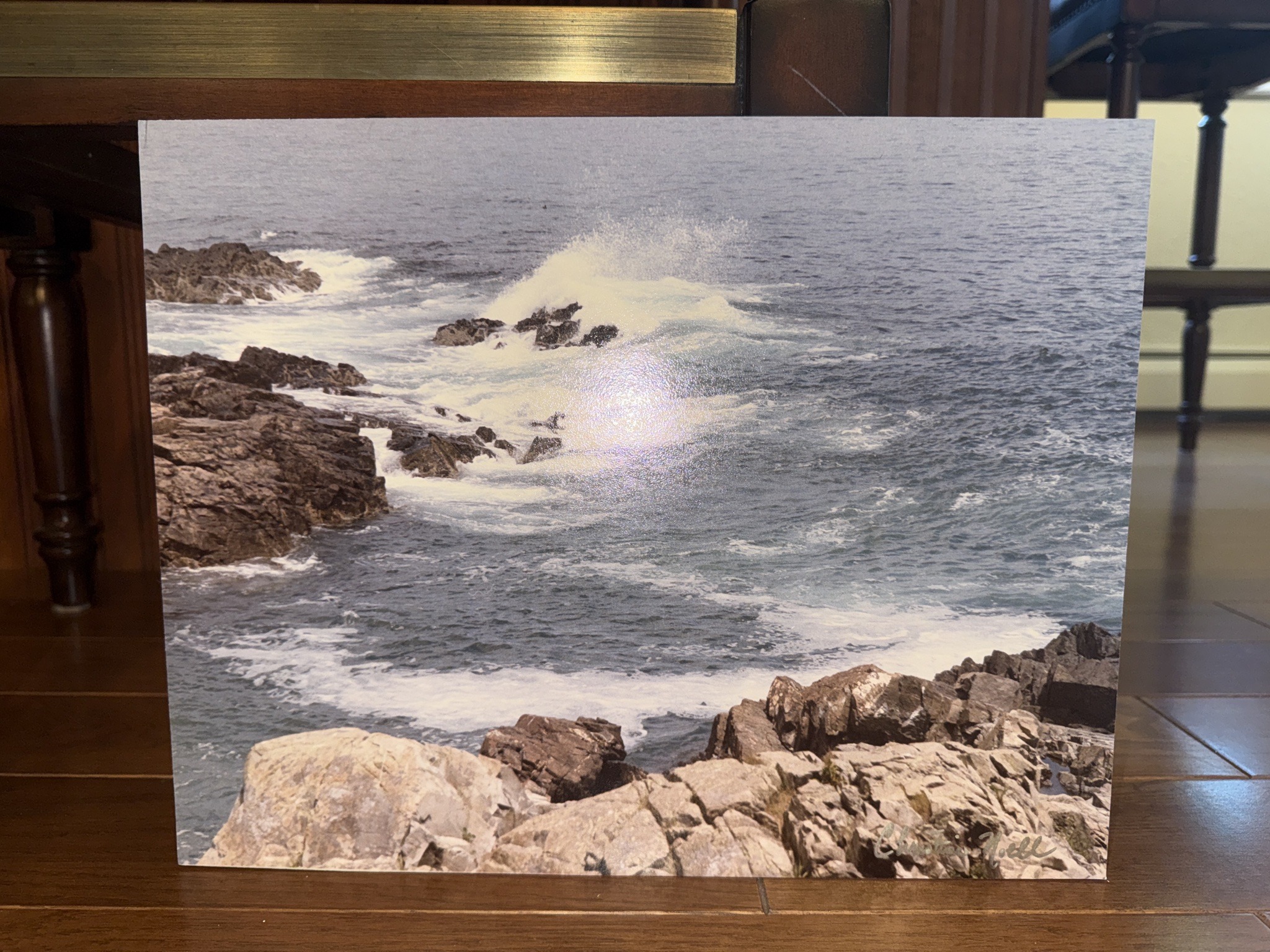 Submitted photo of Seascape photograph signed 'Christine Noel'