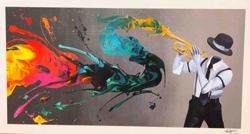 Abstract Jazz Trumpet Player Art Print