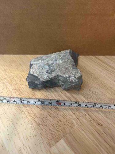 Metamorphic Rock Specimen with Silvery Mineral Inclusions