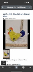 Hand-Blown Glass Chicken Sculpture