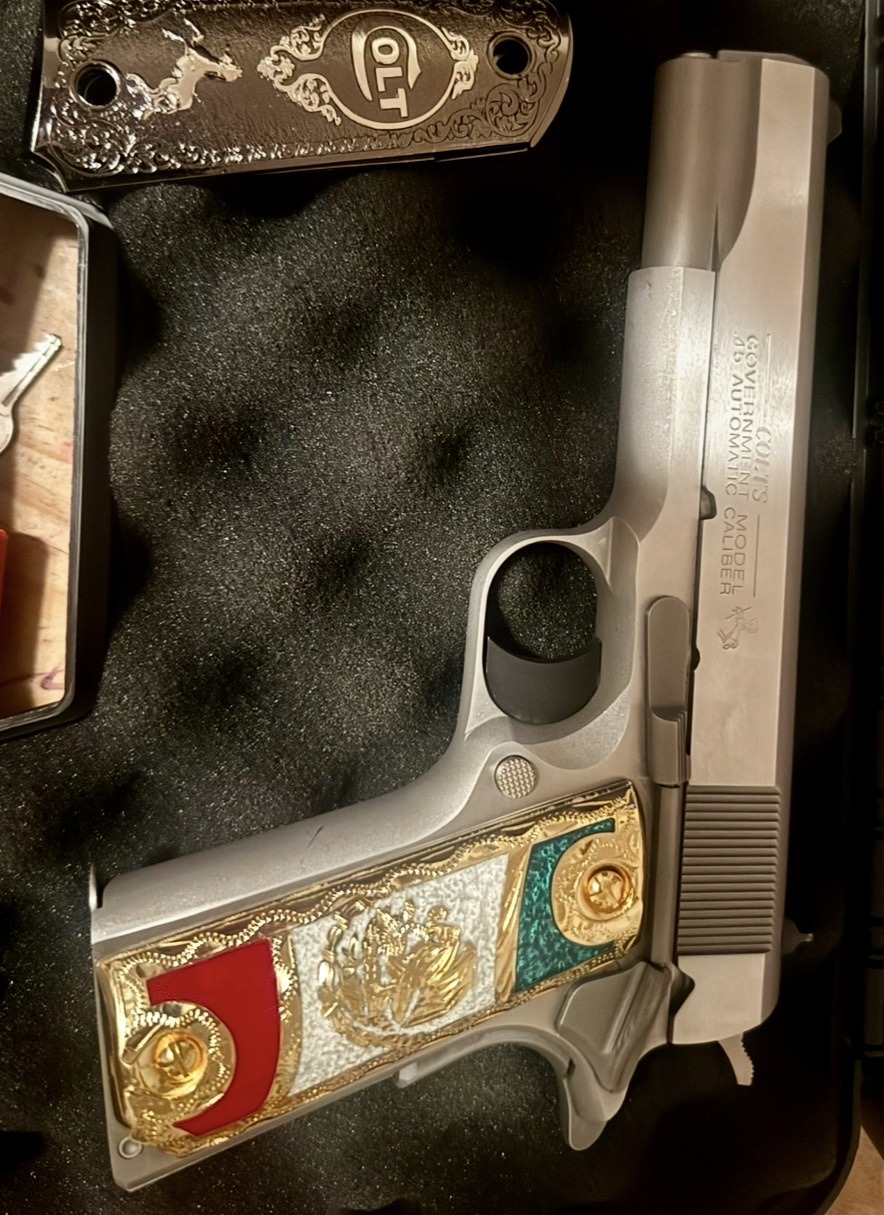 Submitted photo of Colt Government Model .45 ACP semi-automatic pistol (not authenticated)
