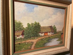 Rural Farmstead Landscape Painting (E. Dahl M)