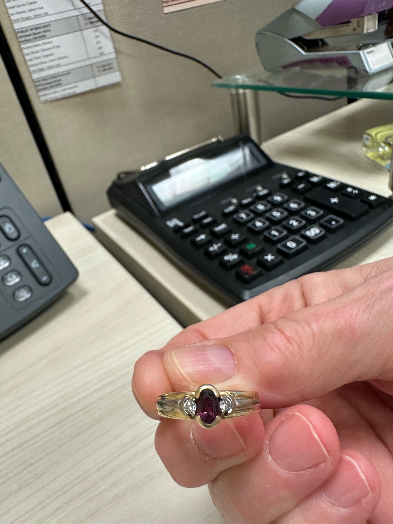Submitted photo of Gold gemstone and diamond ring