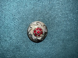 Vintage Red Rhinestone Brooch/Button