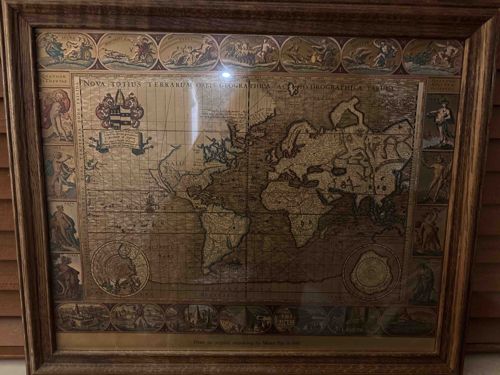 Reproduction Janssonius 'Nova Totius Terrarum Orbis Geographica' World Map