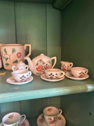 Children's Ceramic Tea Set and Companion Large Pitcher