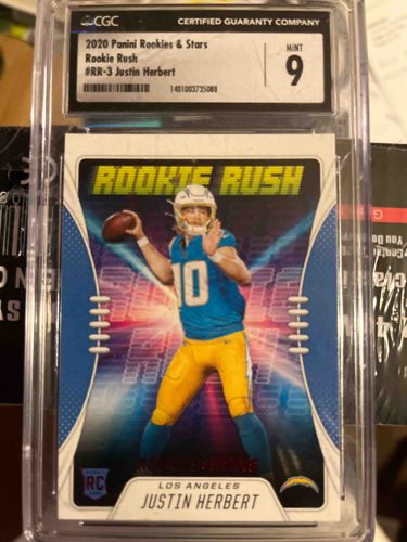 2020 Panini Rookies & Stars Rookie Rush #RR-3 Justin Herbert Football Card - CGC Mint 9