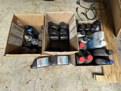 Assorted Automotive/Household Fluids & Aerosol Cans