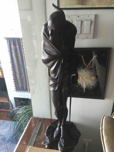 Bronze Statue of a Huddled Figure