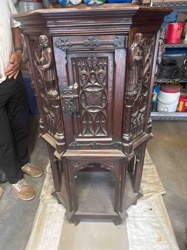Gothic Revival Carved Cabinet