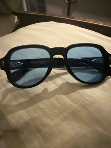 Black Framed Sunglasses with Blue Lenses
