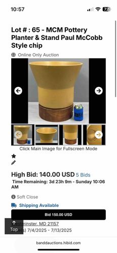MCM Pottery Planter & Stand (Paul McCobb Style)