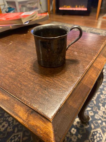 Vintage Tarnished Silver-Plated Child's Mug