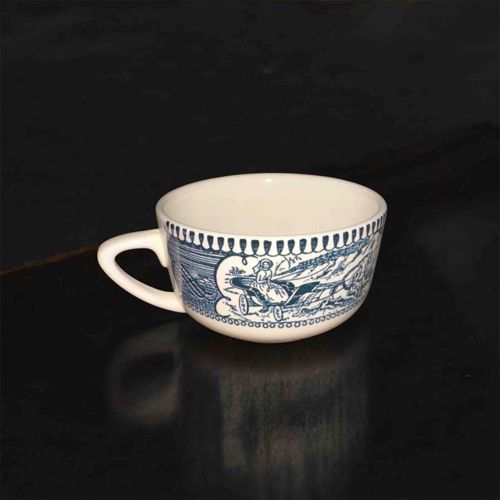 Blue and White Transferware Souvenir Handleless Cup