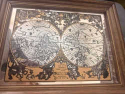 Framed Antique World Map Reproduction