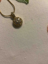 Gold-Toned Pavé Stone Pendant Necklace