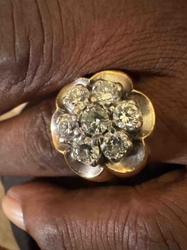 Gold and Diamond Cluster Ring