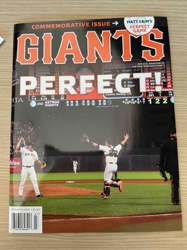 San Francisco Giants Matt Cain's Perfect Game Commemorative Magazine