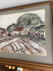 Textured Countryside Landscape Painting