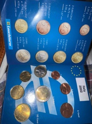 Leuchtturm Coin Album with 2002 Italian Euro Coin Set