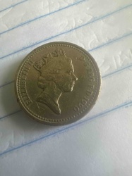 British One Pound Coin (1990, Elizabeth II)
