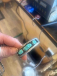Turquoise Inlay or Bezel-Set Silver Cuff Bracelet