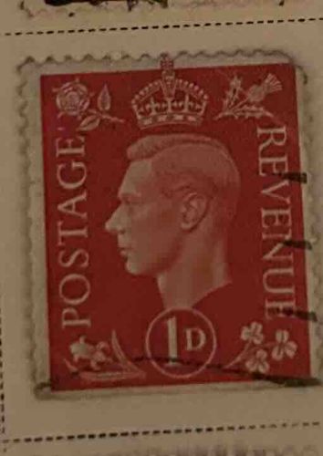 King George VI Postage and Revenue Stamp (1d)