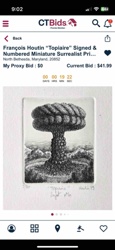 François Houtin "Topiaire" Signed & Numbered Miniature Surrealist Print