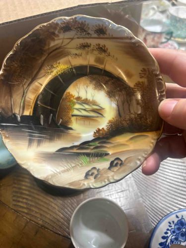 Norcrest Hand-Painted Scenic Tea/Coffee Saucer