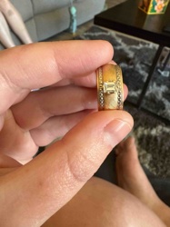 Gold and Diamond Wide Band Ring