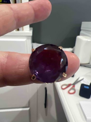 Vintage Round-Cut Amethyst Solitaire Ring