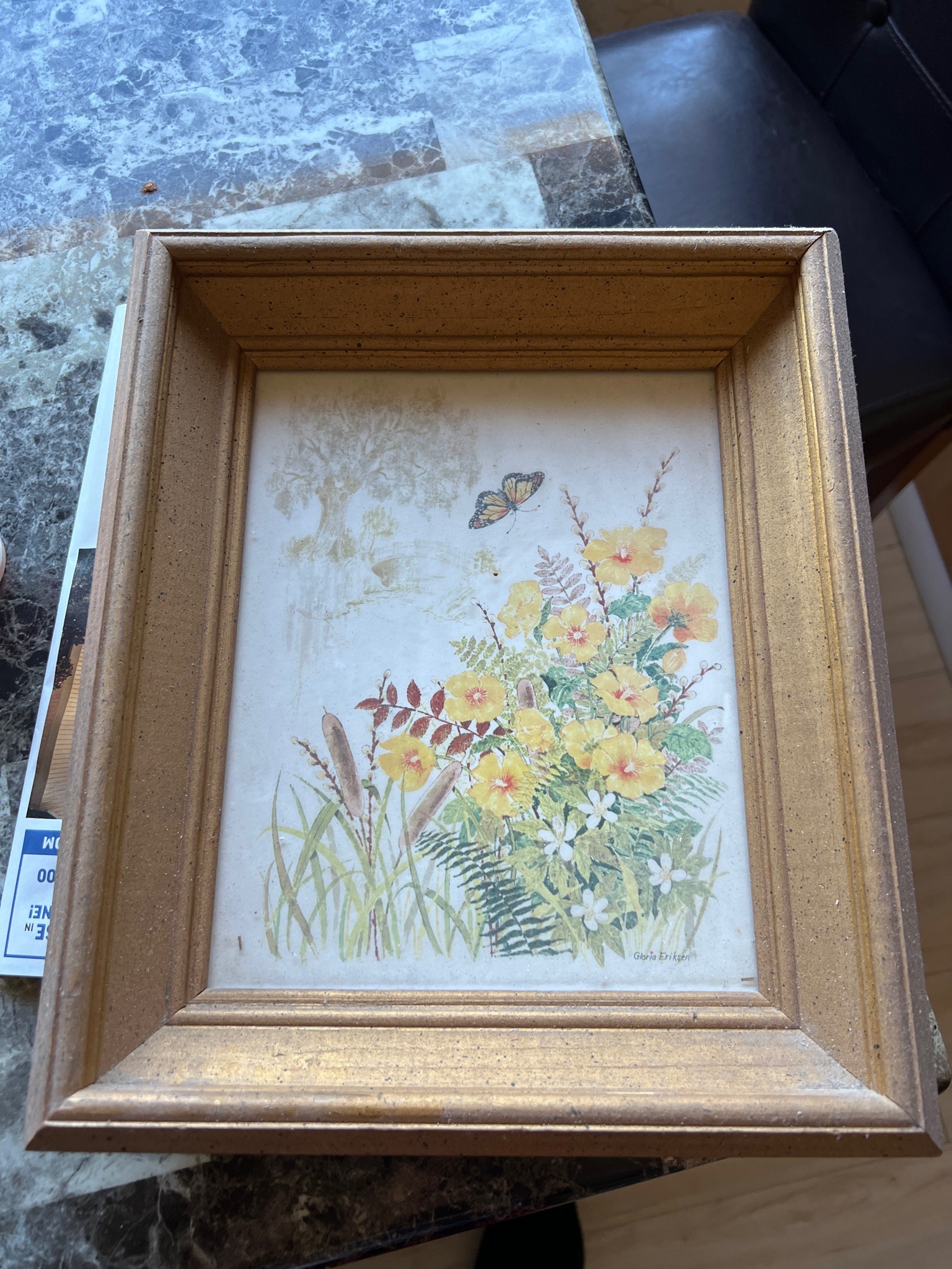 Submitted photo of Floral print signed 'Gloria Eriksen'